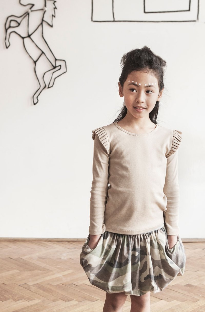 2014 春夏 kids on the moon 限量迷彩短裙 - 其他 - 棉．麻 綠色