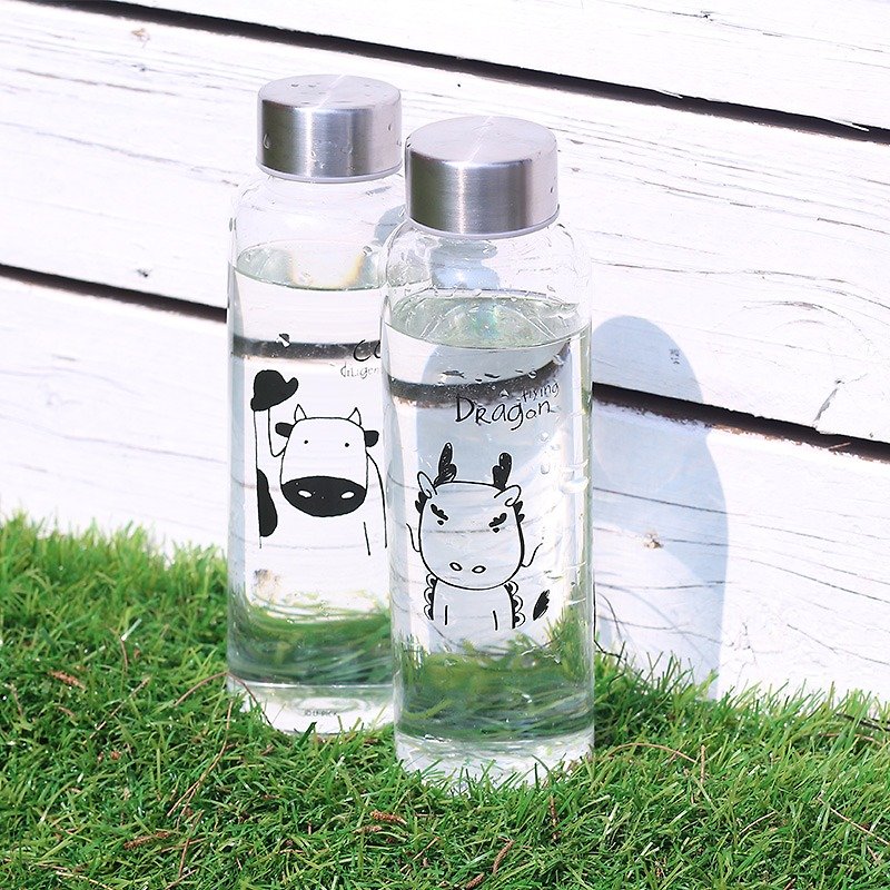 U-PICK原品生活 可爱特色生肖玻璃水瓶带瓶套 - 茶具/茶杯 - 玻璃 白色