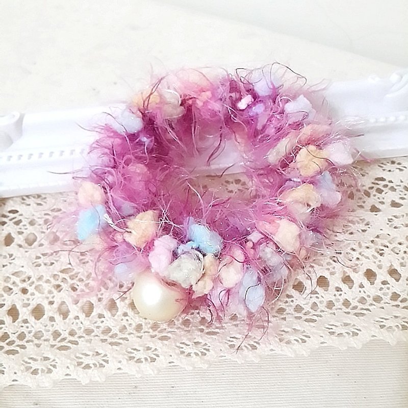 momolico cotton candy pink hair band (powder) - เครื่องประดับผม - วัสดุอื่นๆ สีม่วง