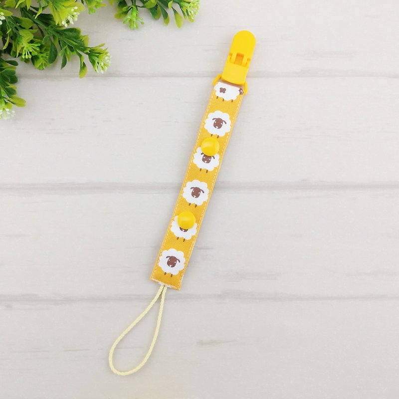 Happy sheep. 2-length manual pacifier chain (for vanilla pacifiers for general pacifiers) - Baby Bottles & Pacifiers - Cotton & Hemp Yellow