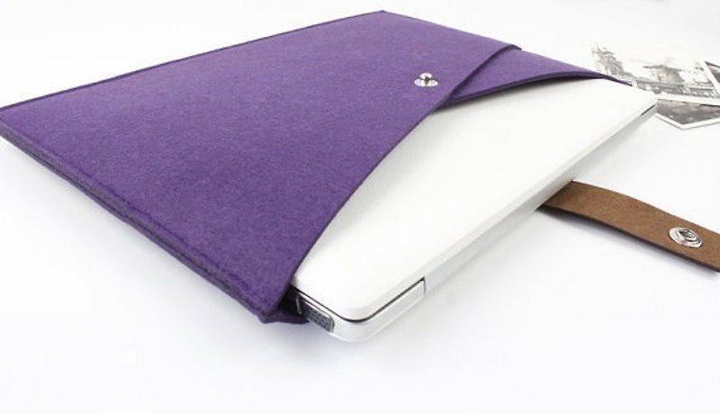 原創純手工 紫色 毛氈 蘋果 電腦保護套 毛氈套 筆電包 15吋 電腦包 MacBook 15.4" Pro 15吋電腦包 (可量身訂製) - 007 - 平板/電腦保護殼/保護貼 - 其他材質 
