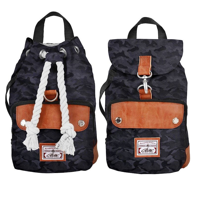RITE twin package ║ boxing bag x Exploration package (S) - Black Camouflage ║ - Backpacks - Waterproof Material Black