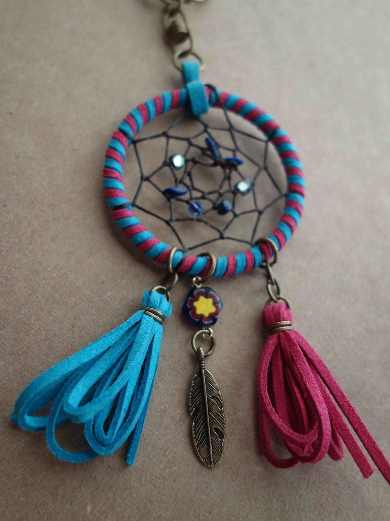 ~ M + Bear ~ Dreamcatcher Dreamcatcher (key ring / color pink and blue) - Keychains - Other Metals Blue