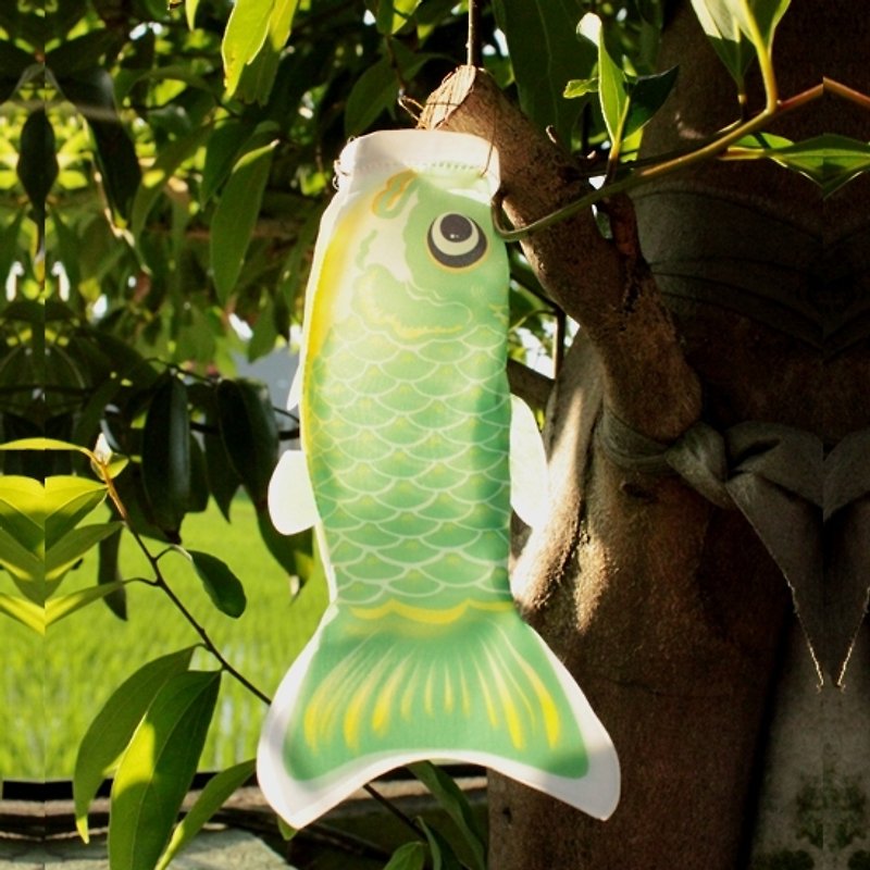 Taiwan Fish Flag 15 CM (Fresh leaves Green) - Items for Display - Other Materials Green