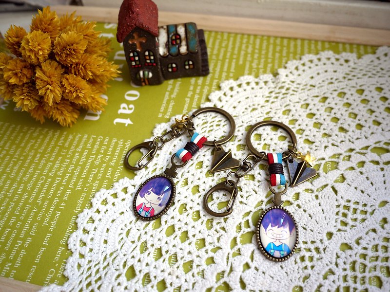Paris. Happiness hand made. ZAKKA. Joyful childhood. Double double pair key ring - Keychains - Other Metals Multicolor