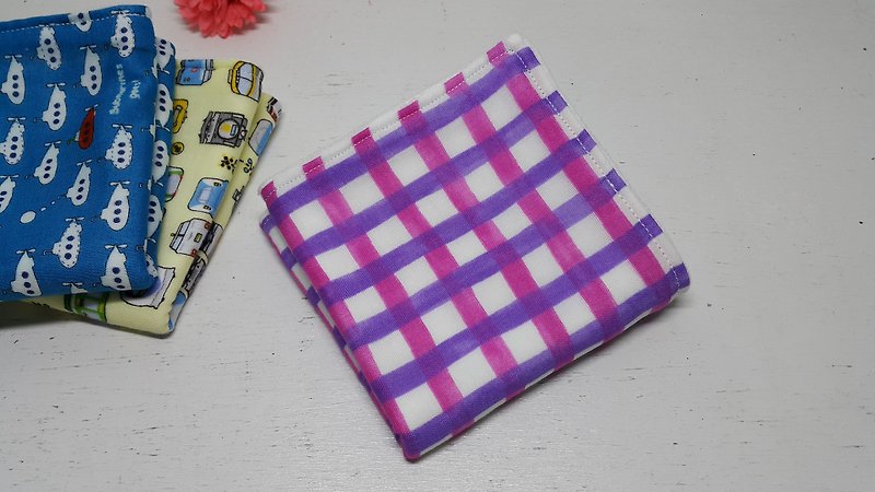 Zige double yarn handkerchief towel saliva towel absorbent towel - ผ้ากันเปื้อน - วัสดุอื่นๆ สีม่วง
