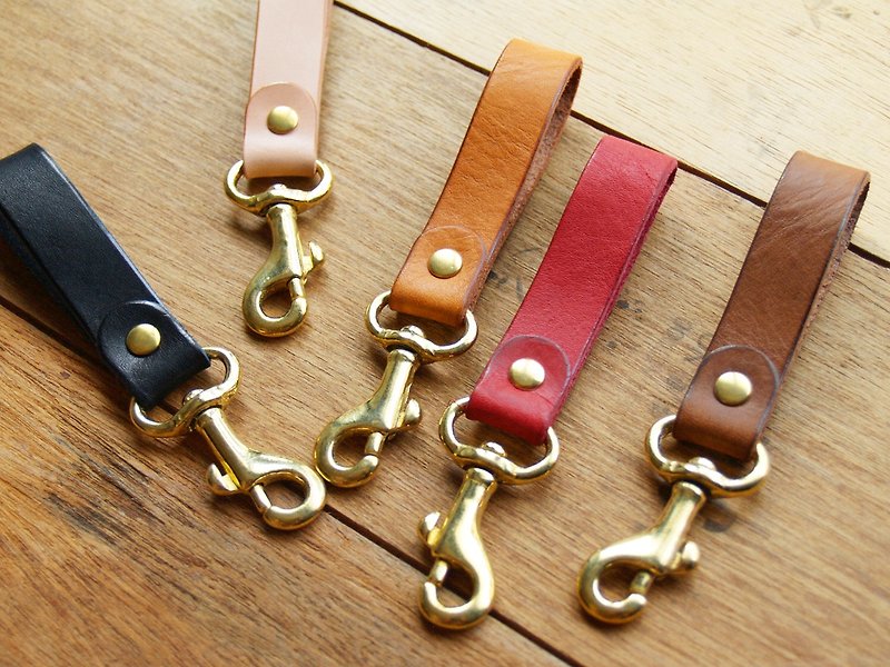 Love Chain - Leather Key Chain ( Custom Name ) - Keychains - Genuine Leather Brown