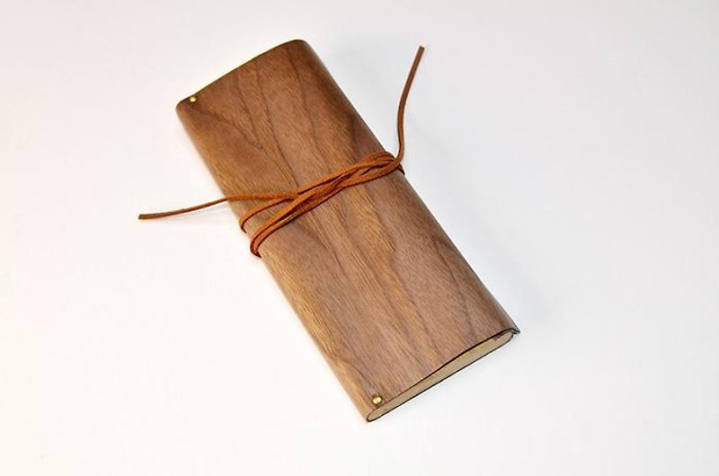 木革筆袋 鉛筆盒、木薄片皮革 - 筆盒/筆袋 - 木頭 咖啡色