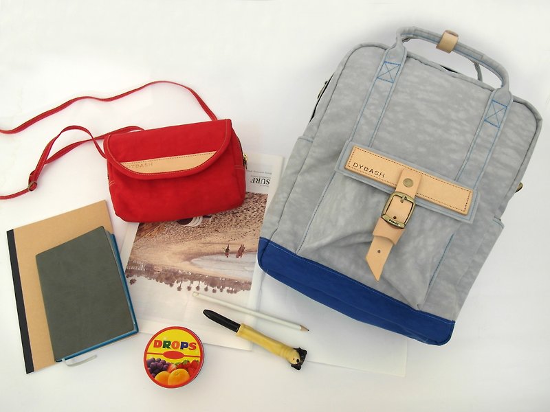 หนังแท้ กระเป๋าเป้สะพายหลัง หลากหลายสี - 【Small ZeZe Bag】+【Portable Walking Bag】Surprising Set