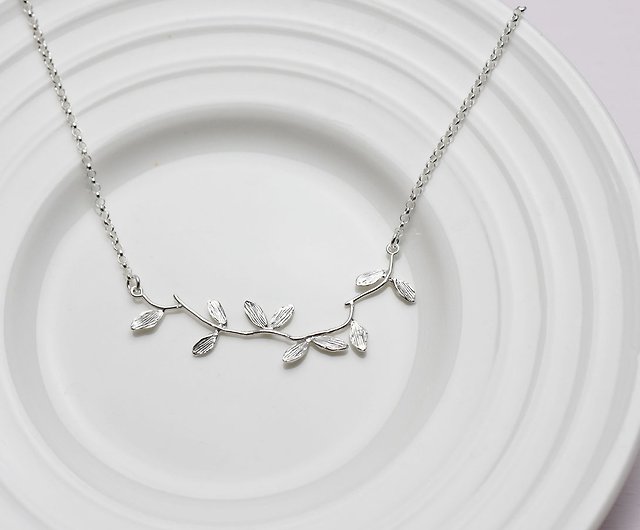 小樹枝 純銀項鍊女款鎖骨鍊簡約手工銀飾情人節 設計館cpercent 手工飾品 項鍊 Pinkoi