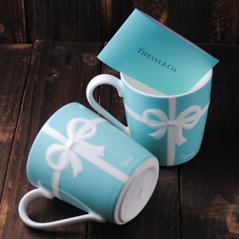 Valentine's Day (one pair price) 225cc [may lettering on the cup Tiffany.Co Japan Limited Edition] Tiffany bow married mug cup custom wedding small things authentic imported Japan - Bar Glasses & Drinkware - Other Materials Blue