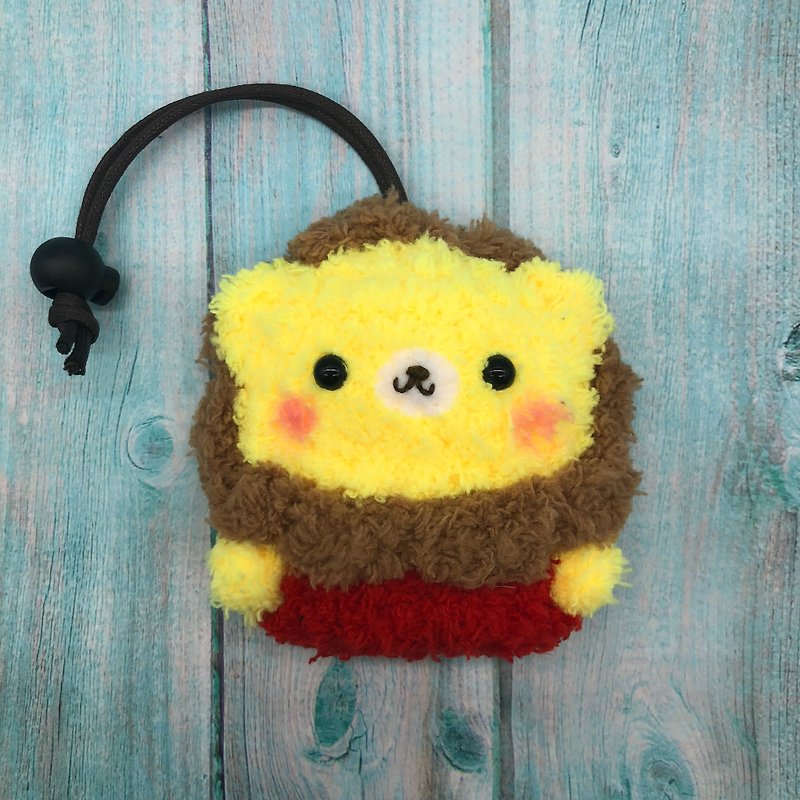 Lion four sizes knitting wool key case key storage key case - Keychains - Other Materials Yellow
