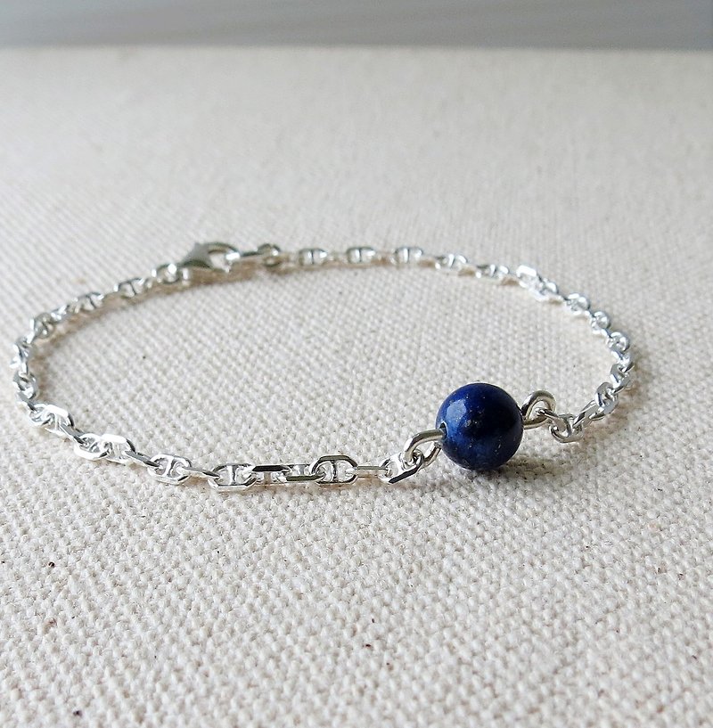 [Opium poppy ﹝ Love ‧ chain ﹞ *****] silver fashion "lucky stone" lapis lazuli bracelet ****** [paragraph] fine chain - Bracelets - Gemstone 