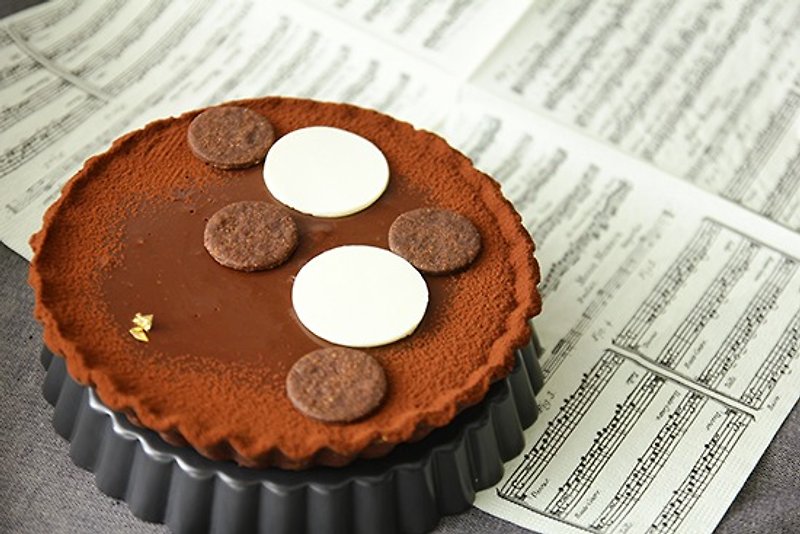 純粹生巧克力塔 | 完美呈現法芙娜55%苦甜巧克力香醇濃郁的滋味 - 蛋糕/甜點 - 新鮮食材 咖啡色