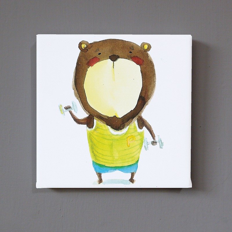 【9cm zoo hug series – Muscle Bear】replica painting - Wall Décor - Waterproof Material 