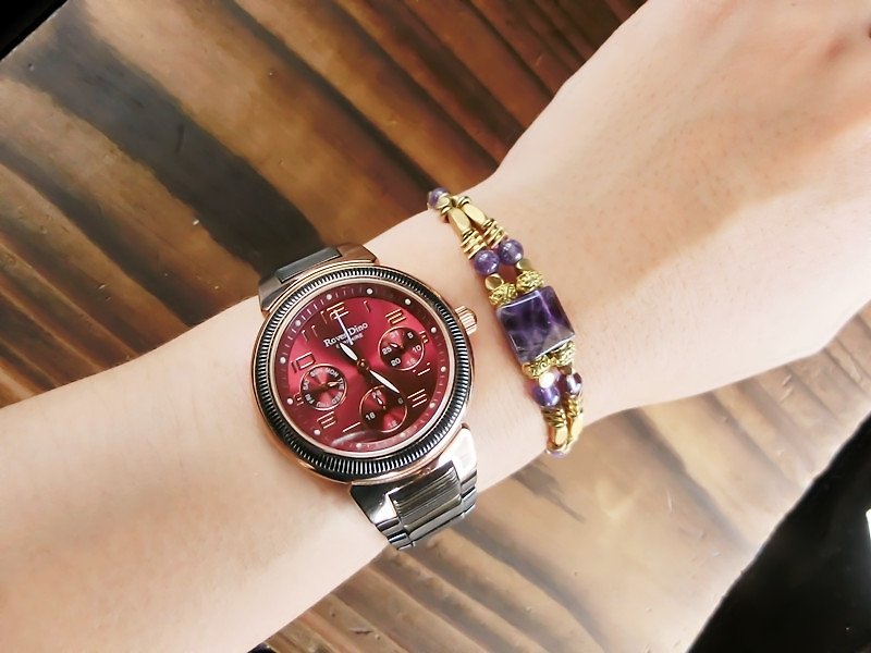 [UNA- excellent Na] box candy hand-made series - ▲ amethyst bracelet natural stone Bronze ▲ customization - Bracelets - Gemstone Purple