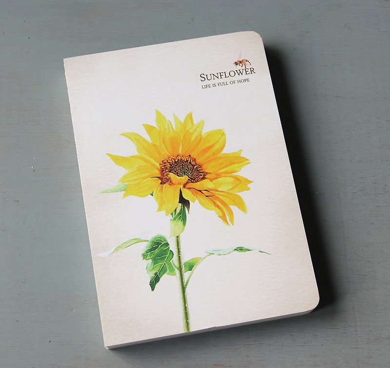 Gordon -NSJ hand-painted watercolor bare sunflower notebook models look to God - สมุดบันทึก/สมุดปฏิทิน - กระดาษ 