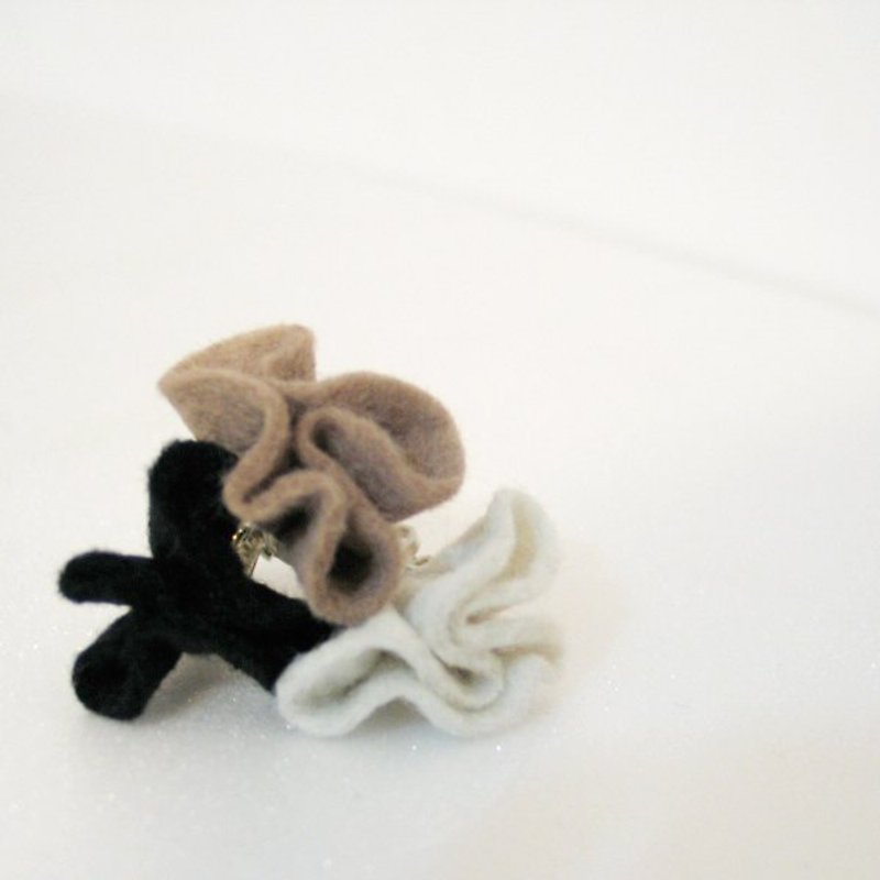 _ Flower earrings gardening series - Earrings & Clip-ons - Wool 
