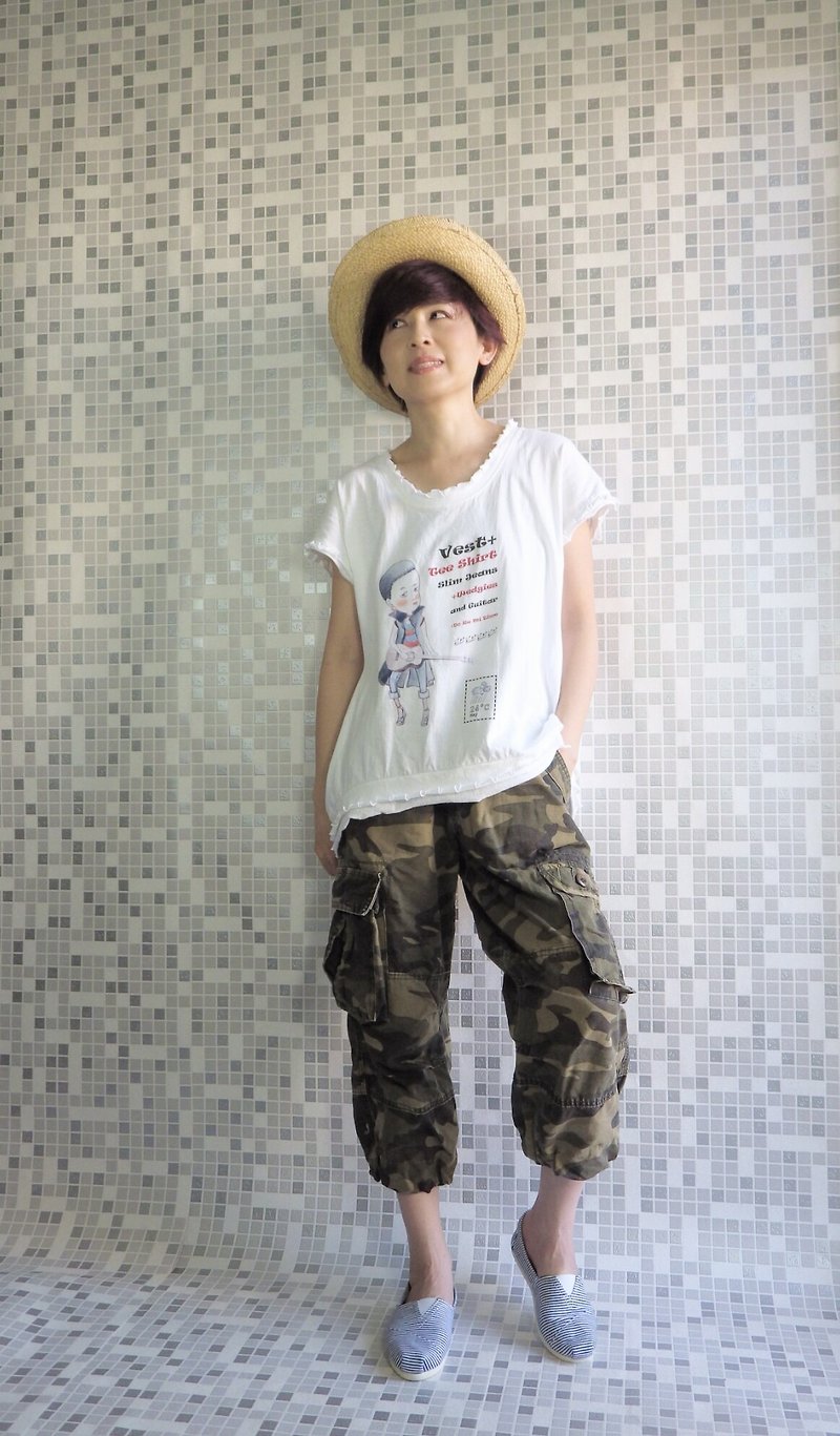 {Not trimming service} Do Re Mi time original illustrations cotton T-shirt - Women's T-Shirts - Other Materials White
