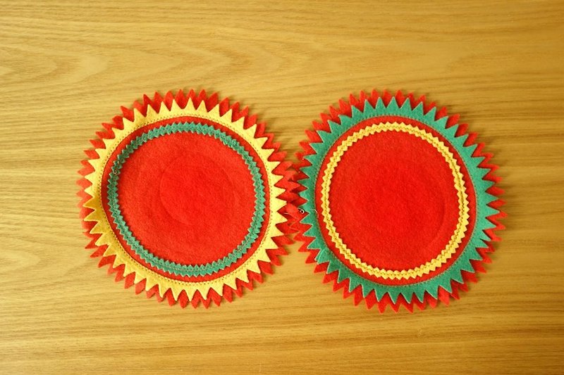 拉普蘭黃綠紅布織鍋墊組 - 餐桌布/桌巾/餐墊 - 其他材質 紅色