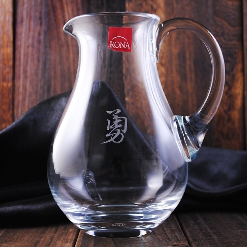 [MSA] calligraphy character sub wine Czech RONA lead-free crystal wine glass points points flagon of red wine cup calligraphy public sculpture - Bar Glasses & Drinkware - Glass Brown