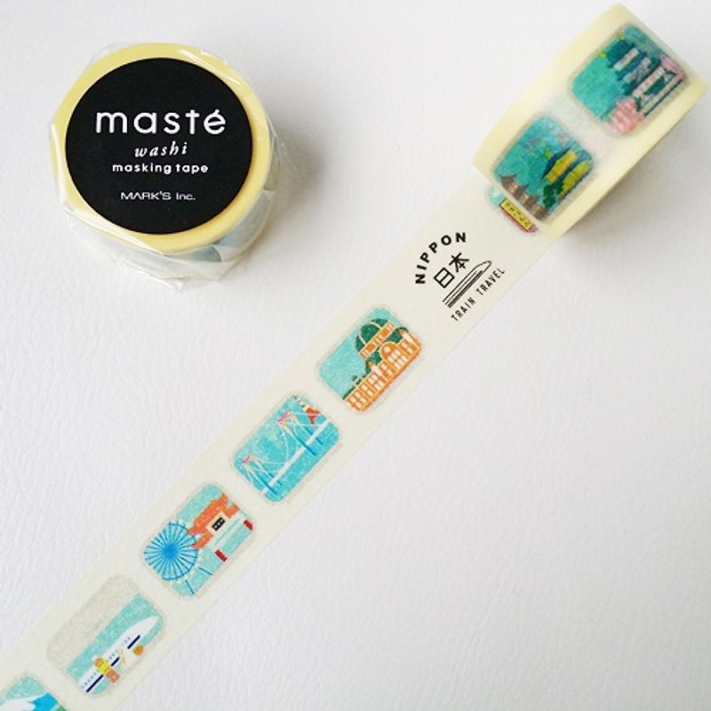 maste and paper tape Travel Series [Tram Tour (MST-MKT150-E)] engraved version - Washi Tape - Paper Multicolor