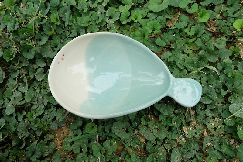 陶器鉢 - 海で無料魚 - 小皿 - 磁器 グリーン