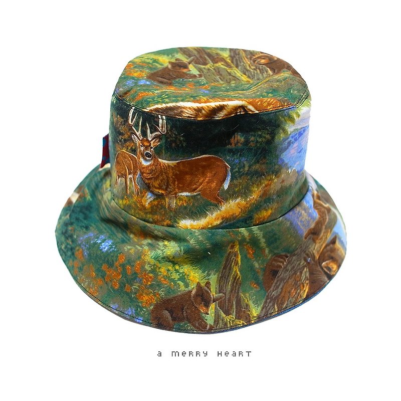 森A MERRYハート♥動物 - 帽子 - その他の素材 ブルー