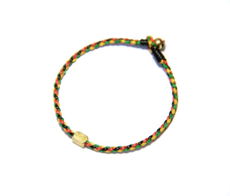 A living wax line silk bead bracelet given money - สร้อยข้อมือ - โลหะ หลากหลายสี
