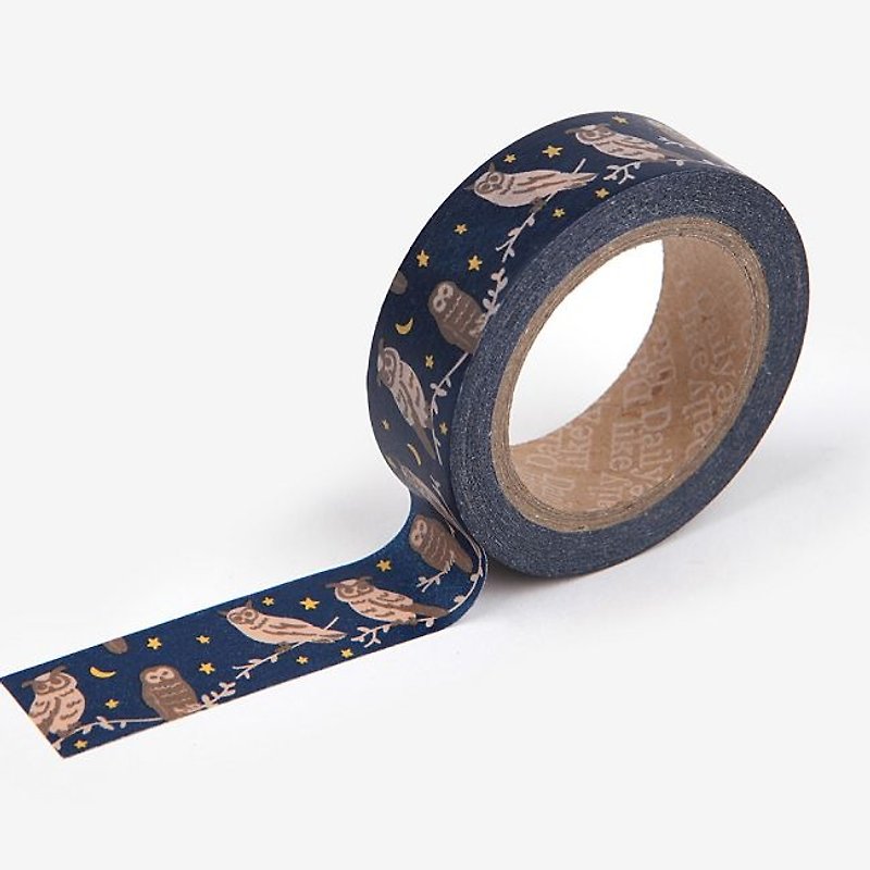 Dailylike-Single roll of paper tape 33-owl, E2D20707 - มาสกิ้งเทป - กระดาษ สีน้ำเงิน