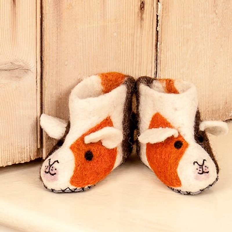 -British sew heart felt grazing lamb wool felt-Xiaomu - Kids' Shoes - Wool Orange