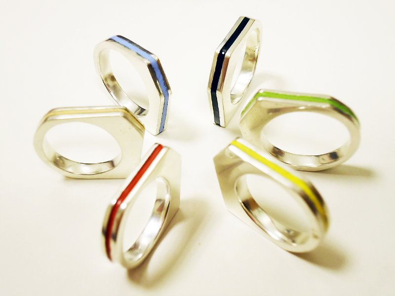 DEFEND RING 彩色琺瑯戒指 設計師經典商品 男戒 女戒 - 戒指 - 其他金屬 多色
