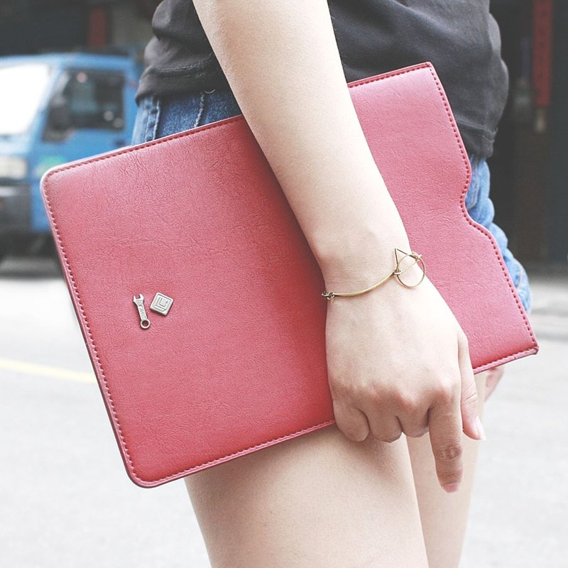 RITE IPAD套【LOGO鍍烙版】 - 平板/電腦保護殼 - 真皮 紅色