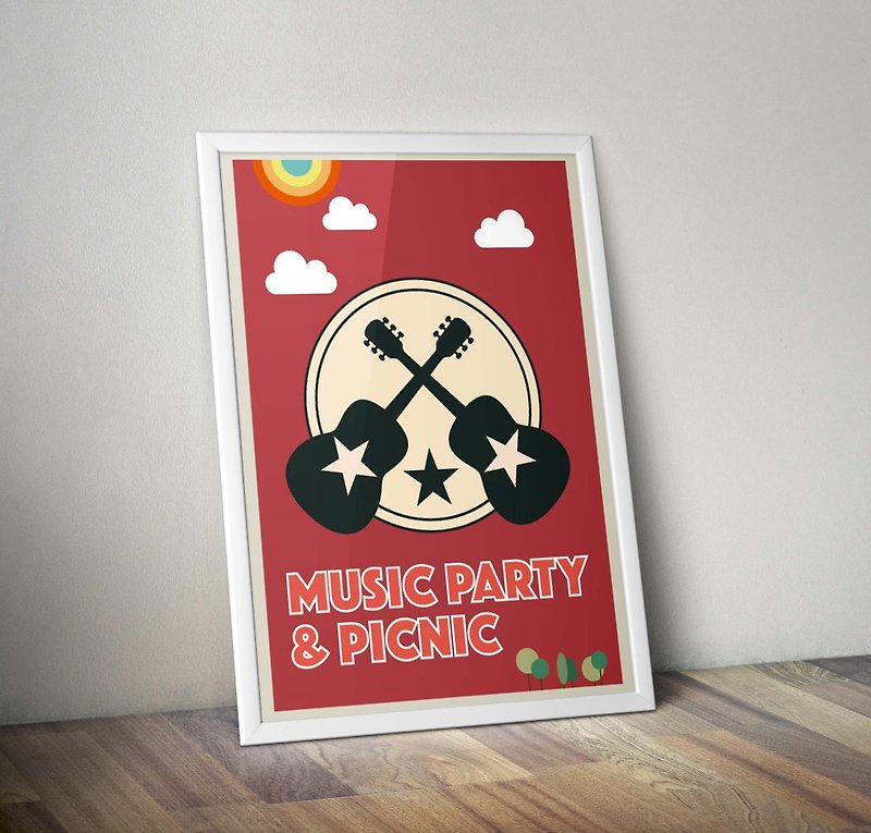 Summer picnic music party - Posters - Paper Red