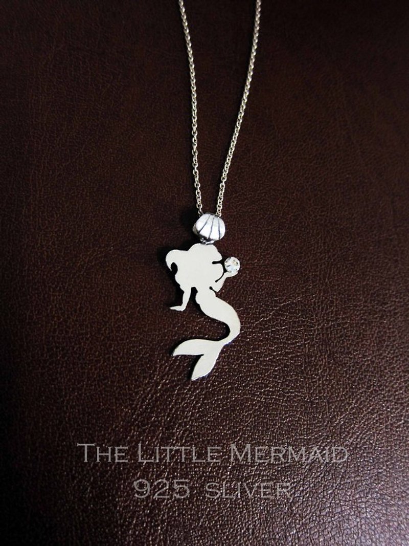 [Yancheng Gold Workshop] 925 Silver Little Mermaid Sterling Silver Necklace - Necklaces - Silver 