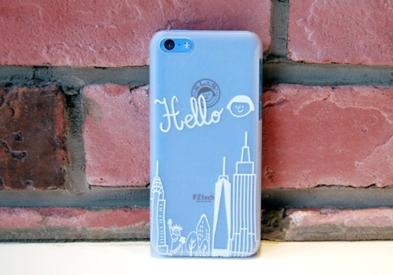 FiFi城市旅行iPhone 5C半透明背蓋 Hello NYC! - 手機殼/手機套 - 塑膠 白色