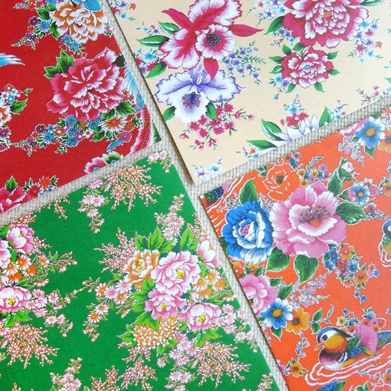 Taiwan floral cloth B postcard set (4 pieces) - การ์ด/โปสการ์ด - กระดาษ 
