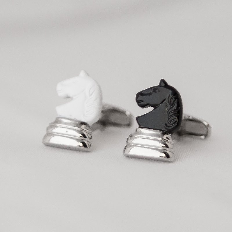 Chess Horse Cufflink - Cuff Links - Other Metals 