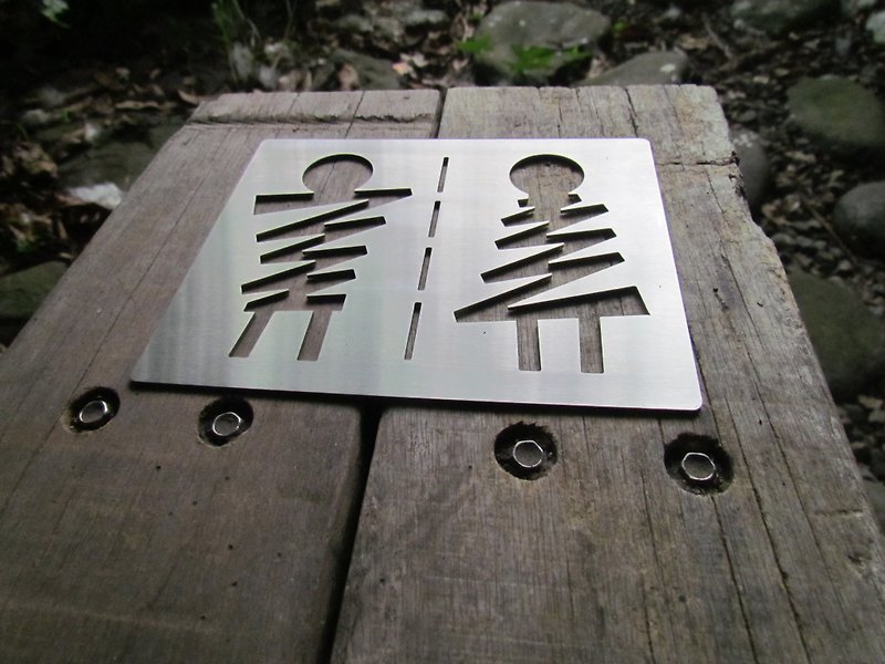＊Design items ＊ Stainless Steel toilet sign, dressing room sign, toilet sign, toilet sign, male and female signs - ของวางตกแต่ง - โลหะ สีเงิน
