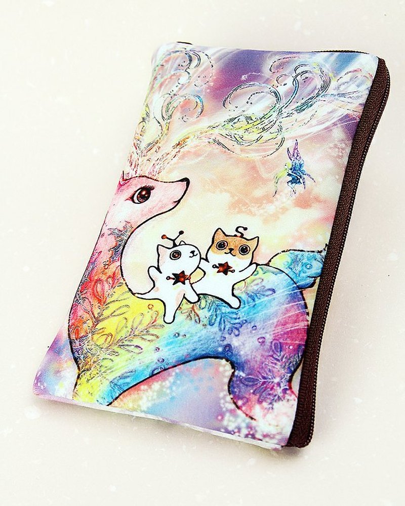 Illustration style cell phone pocket - [color snowflake deer] - Other - Other Materials 