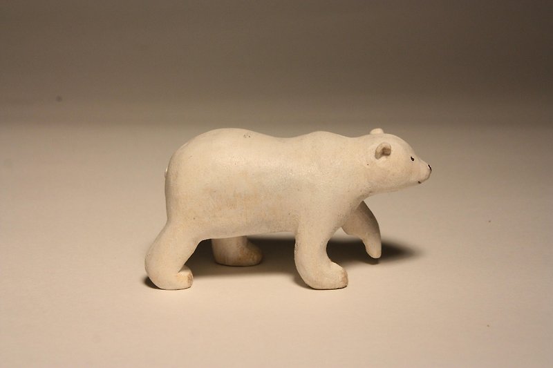 Department of Small Animal Healing carvings _ polar bear white bear (hand-carved wood 10P Limited) - ของวางตกแต่ง - ไม้ ขาว