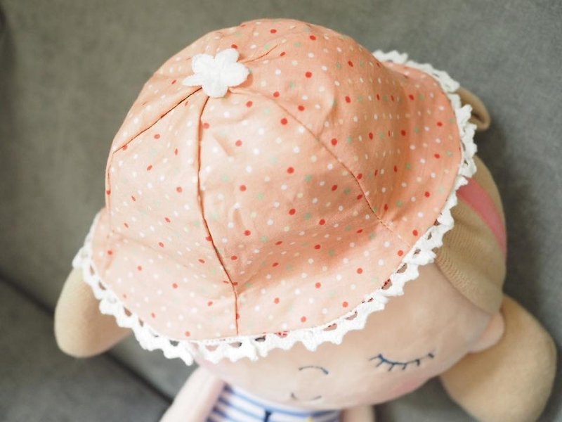 Handmade Reversible Sun Protection Hat baby kid Adult - Baby Hats & Headbands - Cotton & Hemp Orange