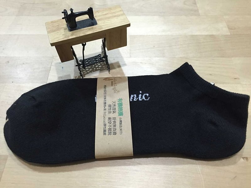 [Pure color elegance] Gain Giogio organic cotton socks - ถุงเท้า - ผ้าฝ้าย/ผ้าลินิน สีดำ