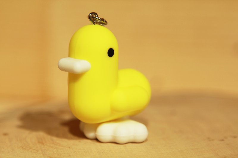 Belgium CANAR cute and exclusive heart-shaped duckling key ring (Lime yellow) - ที่ห้อยกุญแจ - พลาสติก สีเหลือง