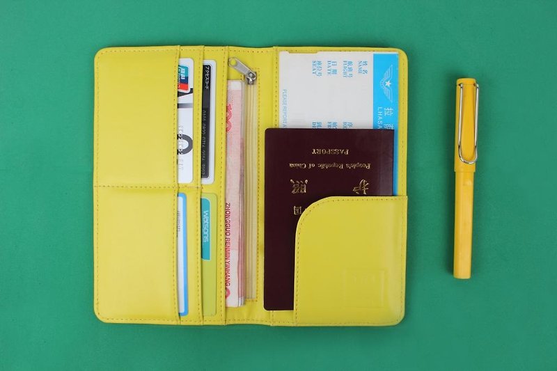 YIZISTORE wallet pu leather printing long wallet - small white - Coin Purses - Genuine Leather Yellow