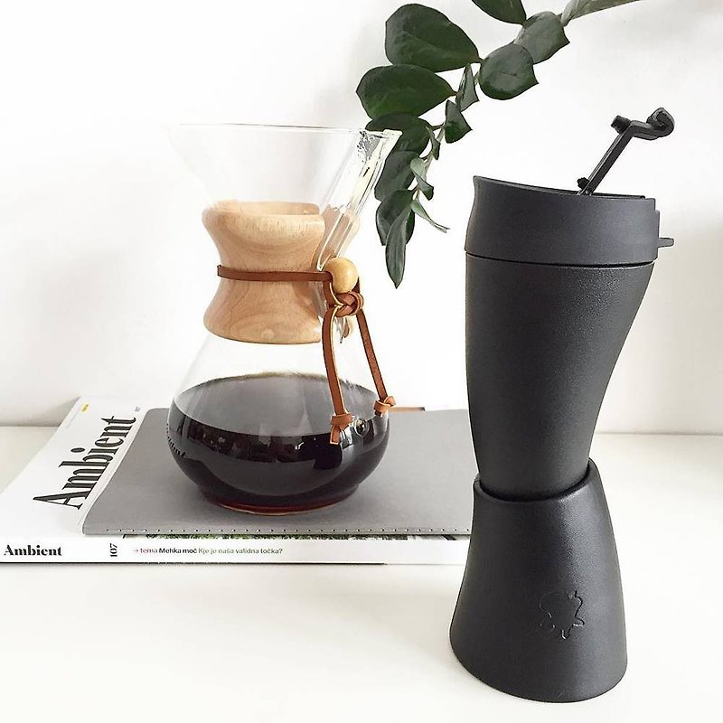 [GOAT STORY] Goat Mug Leather Goat Horn Coffee Cup - Mugs - Other Materials Black