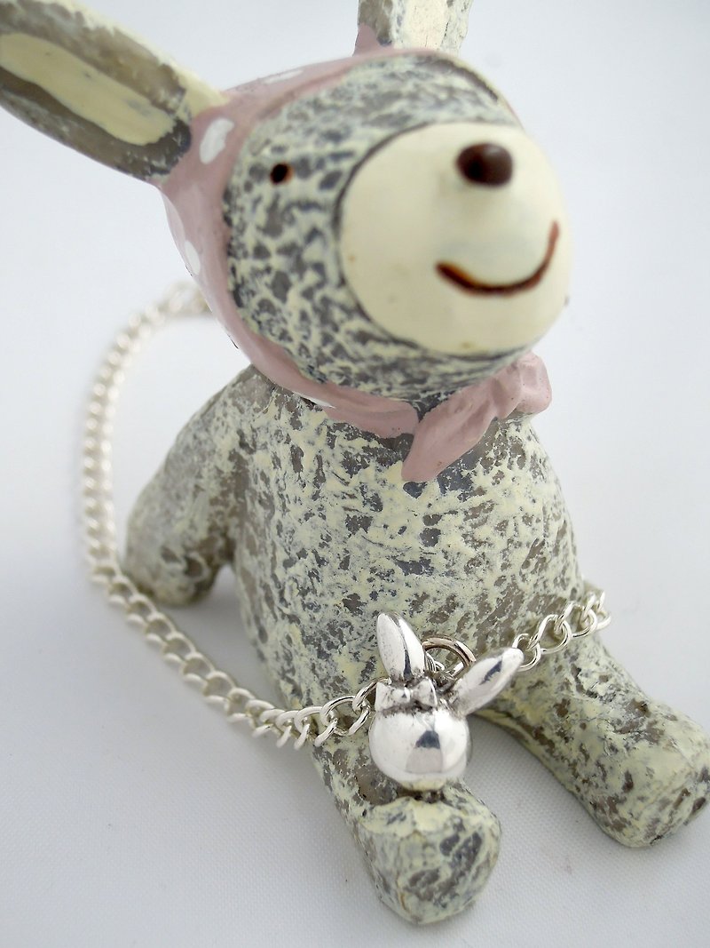 Huazhen - exclusive order hand made sterling silver bracelet companion series - I love you rabbit - สร้อยข้อมือ - โลหะ ขาว