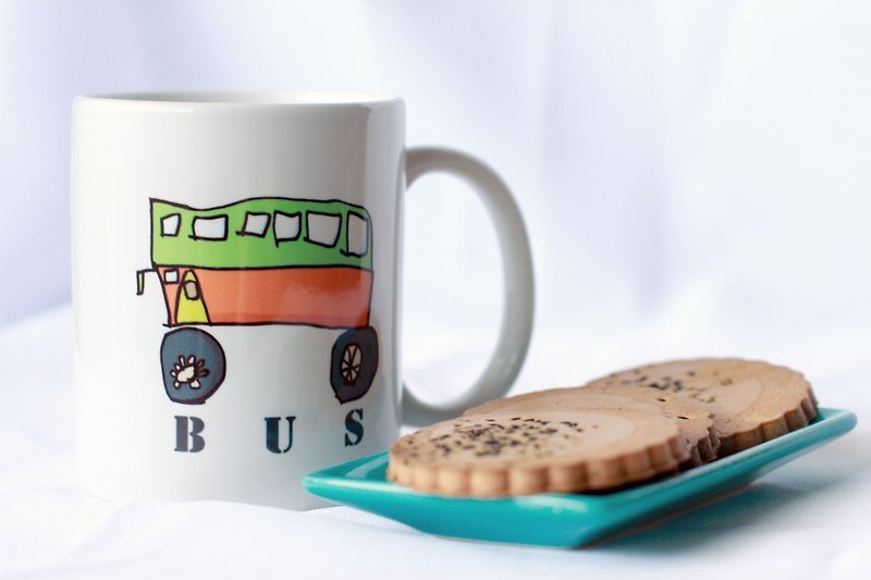 搭著巴士去旅行 - 咖啡杯 - 其他材質 白色
