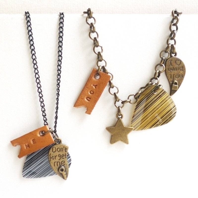 FaMa‧s Pick guitar shrapnel - Valentine ornaments (necklace + bracelet) - สร้อยคอ - โลหะ หลากหลายสี