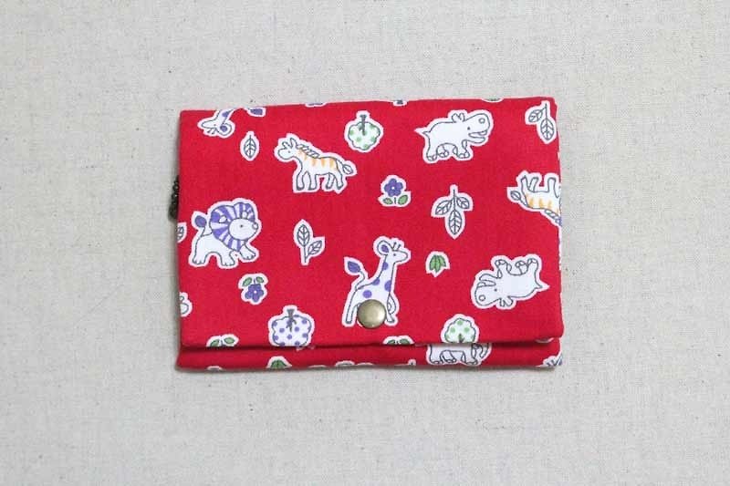 Multi-level coin purse-cute animals (red) - Coin Purses - Other Materials Red
